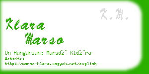 klara marso business card